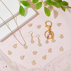 12Pcs Rack Plating Brass Micro Pave Cubic Zirconia Charms&nbsp;ZIRC-HS0001-14