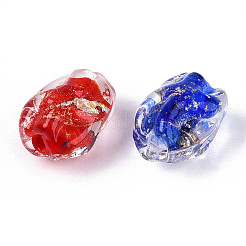Handmade Gold & Silver Foil Glass Beads&nbsp;FOIL-N030-02