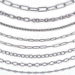 8Pcs 8 Styles 304 Stainless Steel Baseball Cap Chain&nbsp;HJEW-SC0002-49