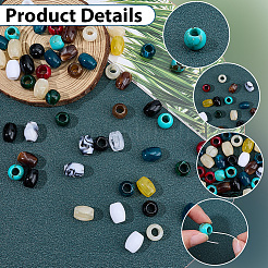 220Pcs Opaque Acrylic European Beads&nbsp;OACR-SP0002-33