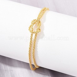 Brass Chain Knot 2-Strand Bracelets for Women&nbsp;KK-CBA68DA-17A-G