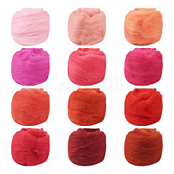60g 12 colors Needle Felting Wool Roving&nbsp;DIY-TA0011-31A