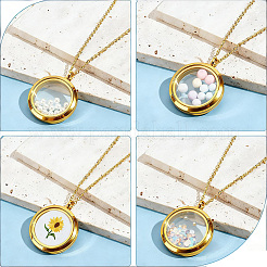 2Pcs 304 Stainless Steel Locket Pendants&nbsp;STAS-BBC0010-33