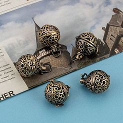 Brass Hollow Round Cage Pendants&nbsp;LS-KK-L079-02-NR