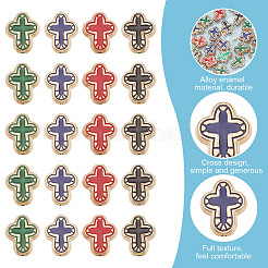40Pcs 4 Colors Golden Alloy Enamel Beads&nbsp;FIND-GO0003-30