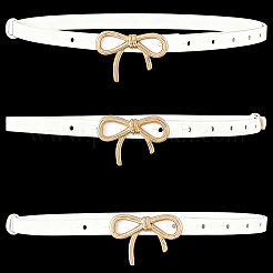 Alloy Bowknot PU Leather Chain Belts for Women&nbsp;AJEW-CL0003-62A