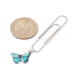 7Pcs 7 Colors Butterfly Alloy Enamel Pendant Bookmarks&nbsp;AJEW-JK00267