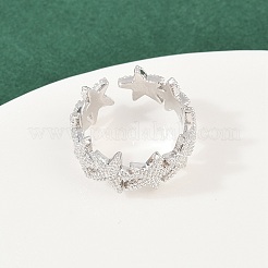 Brass Adjustable Cuff Rings for Women&nbsp;RJEW-H256-16P