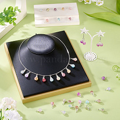 80Pcs 8 Colors Baking Paint Crackle Glass Pendants&nbsp;PALLOY-TAC0186