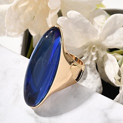 Resin Horse Eye Finger Rings&nbsp;RJEW-R006-01G-05