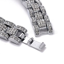 Men's Crystal Rhinestone Solid Link Chain Bracelet&nbsp;BJEW-I297-02P