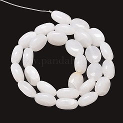 Natural White Jade Oval Bead Strands&nbsp;G-L290-04