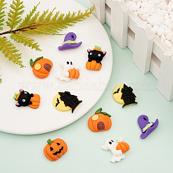 30Pcs 6 Style Resin Cabochons Halloween Theme&nbsp;RESI-CJ0001-194