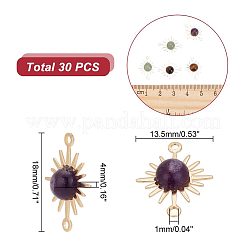 30Pcs Natural Mixed Gemstone Connector Charms&nbsp;FIND-AR0003-83