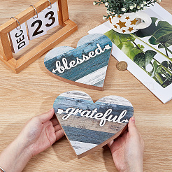 2Pcs Heart Shaped Density Board Wooden Table Centerpiece&nbsp;DJEW-WH20023-002