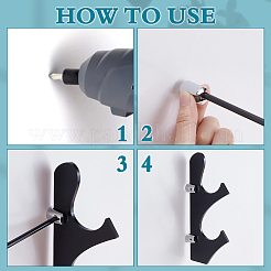 Acrylic Wall Mounted Double Sword Katana Holder Stands&nbsp;ODIS-WH0078-54A
