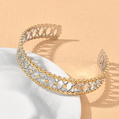 304 Stainless Steel Cuff Bangles for Women&nbsp;BJEW-D466-03GP