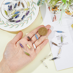 36Pcs 9 Styles Natural Mixed Gemstone Connector Charms&nbsp;PALLOY-AB00132