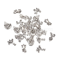 Tibetan Style Alloy Frog Shape Pendants & Rhinestone Settings&nbsp;TIBEP-TA0002-34AS-RS