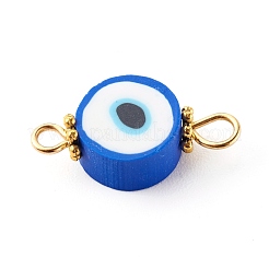 Flat Round with Evil Eye Polymer Clay Links Connectors&nbsp;PALLOY-JF00719