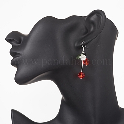 Glass Beads Cherry Dangle Earrings&nbsp;EJEW-JE06640-02