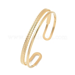 304 Stainless Steel Cuff Bangles for Women&nbsp;BJEW-B120-03G-03