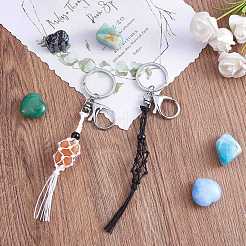4Pcs  2 Colors Macrame Fringe Braided Keychain&nbsp;AJEW-SW00014-07