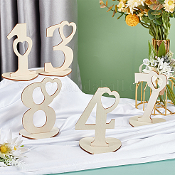 Poplar Wood Table Numbers&nbsp;WOOD-WH0112-97