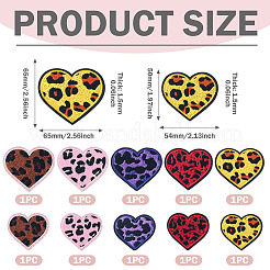 10Pcs 10 Styles Polyester Leopard Print Embroidery Cloth Iron on/Sew on Patches&nbsp;PATC-TA0001-59