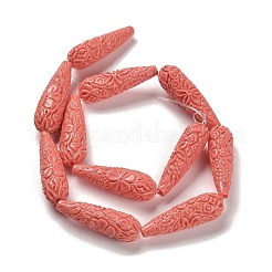 Synthetic Coral Carved Beads Strands&nbsp;CORA-C003-09A-03