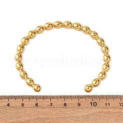 304 Stainless Steel Beads Cuff Bangles for Women&nbsp;BJEW-G749-18G