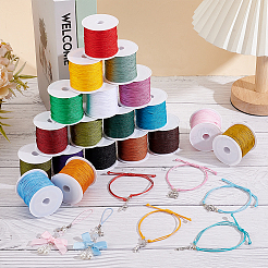 19 Rolls 19 Colors Nylon Braided Cord&nbsp;NWIR-WH0005-13
