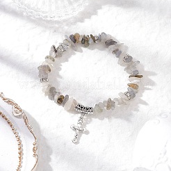 3Pcs Natural Mixed Gemstone Chip Beaded Stretch Bracelets&nbsp;BJEW-JB12316