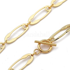 Safety Pin Shape Alloy Link Chain Necklaces&nbsp;NJEW-JN02989