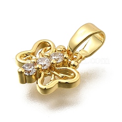 Brass Micro Pave Cubic Zirconia Pendants&nbsp;KK-Z093-06G