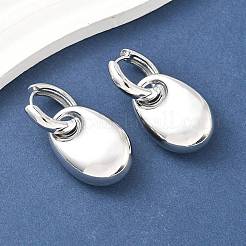 Oval Brass Hoop Earrings for Women&nbsp;EJEW-U057-06A-02P