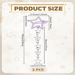 2Pcs Star Alloy & Acrylic & Iron Snap Hair Clips&nbsp;PHAR-LP0001-02