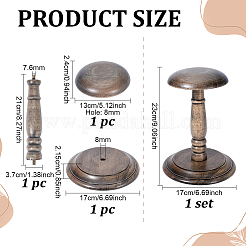 Wood Dome Shaped Stem Hat Rack&nbsp;AJEW-WH0609-778B