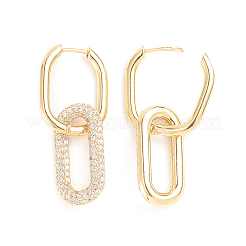 Brass Micro Pave Cubic Zirconia Huggie Hoop Earrings&nbsp;EJEW-G274-09G-02