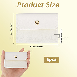 8Pcs Portable Imitation Leather Jewelry Bags for Travel&nbsp;ABAG-SP0001-38A