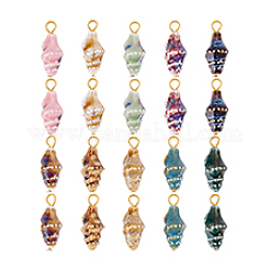 20Pcs 10 Style Vintage Conch Shell Shaped Porcelain Pendants&nbsp;PALLOY-PH01905