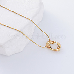 3Pcs Elegant Stainless Steel Twisted Oval Ring Pendant Necklaces for Women&nbsp;PM1396
