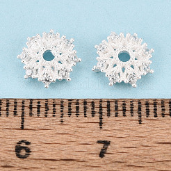 925 Sterling Silver Micro Pave Clear Cubic Zirconia Bead Caps&nbsp;STER-T008-43S