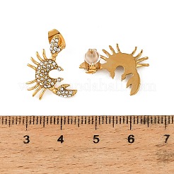304 Stainless Steel Rhinestone Stud Earring for Women&nbsp;SA-CBA183D-10G