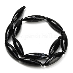 Natural Black Agate Beads Strands&nbsp;G-B178-P01-01
