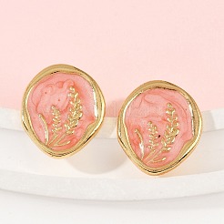 304 Stainless Steel Oval Stud Earrings&nbsp;STAS-D368-02G