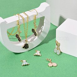 32Pcs 8 Style Zinc Alloy Enamel Pendants&nbsp;ENAM-LS0001-12LG
