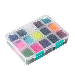 15 Colors Transparent Glass Beads&nbsp;FGLA-JP0001-01-4mm