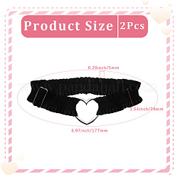 Polyester Fiber with Alloy Heart Garter Leg Ring&nbsp;AJEW-WH20019-22