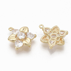 Brass Clear Cubic Zirconia Links&nbsp;X-ZIRC-Q021-040G-NF